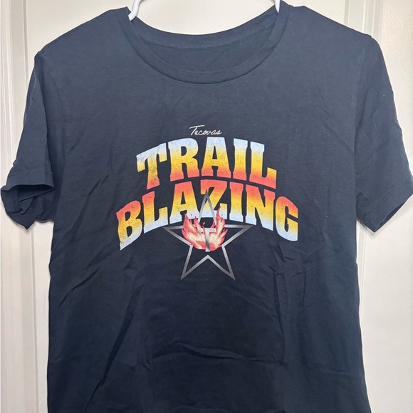 Tecovas Tops - Tecovas Women’s Black Trail Blazing Hip Length Graphic T-Shirt